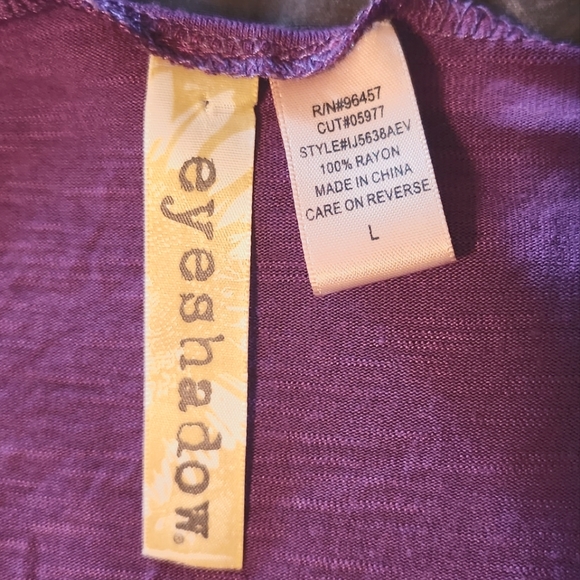 Women's Purple Top with Tie - Picture 2 of 2